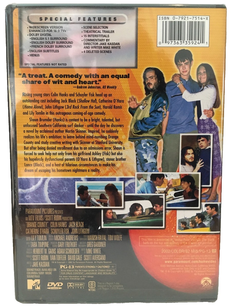 Orange County (DVD, 2002, Widescreen) Jack Black! Extras! Brand