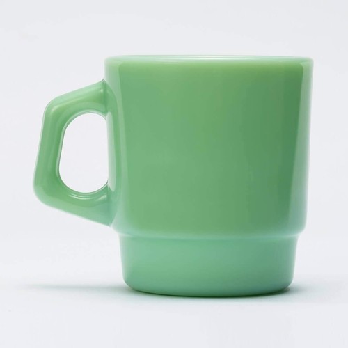 Tasse tasse empilable Fire King Jadéite Jade poignée D avec boite du Japon neuve - Photo 3/9