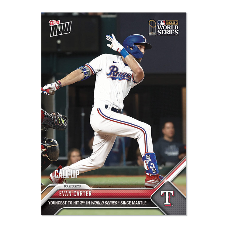 EVAN CARTER XRC 2023 TOPPS NOW #1048 TEXAS RANGERS🔥 (WORLD SERIES GAME 1)