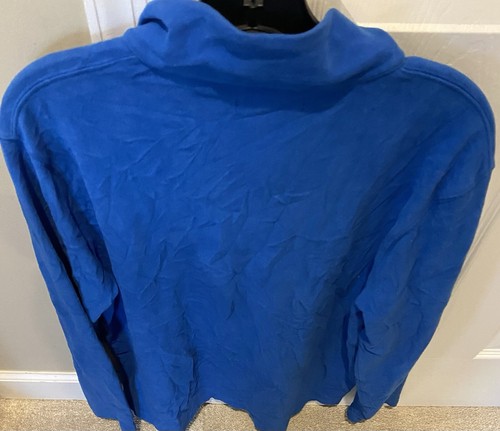 Maglione J Crew Mercantile uomo grande blu royal pile 1/4 zip pullover - Foto 4 di 8