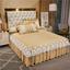 Luxury Bedding Set Beige Lace Embroidered Bedskirt Sheet Queen King Size Krajowe super mile widziane