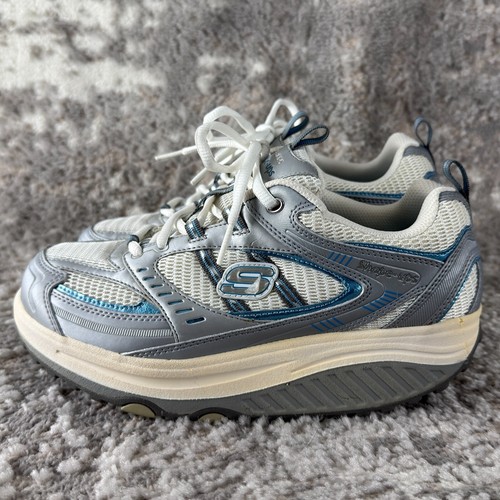 Skechers Shape-Ups Sz 7.5 Fitness Walking Toning Sneakers Work Out NWOB Silver/B - Picture 5 of 10
