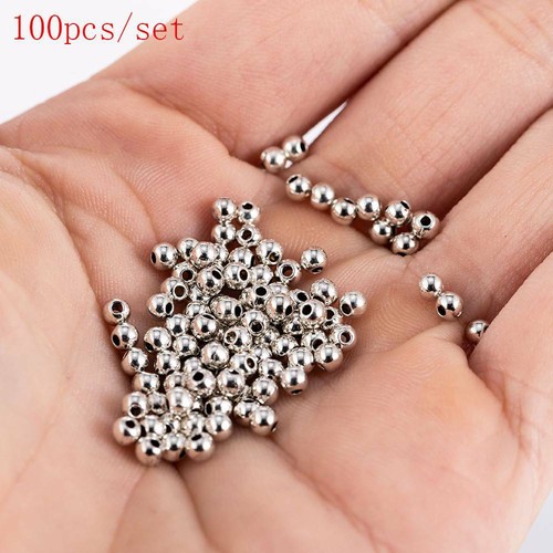 100x Genuine 925 Sterling Silver Round Ball Beads 3mm Making Jewelry Access - Picture 6 of 12