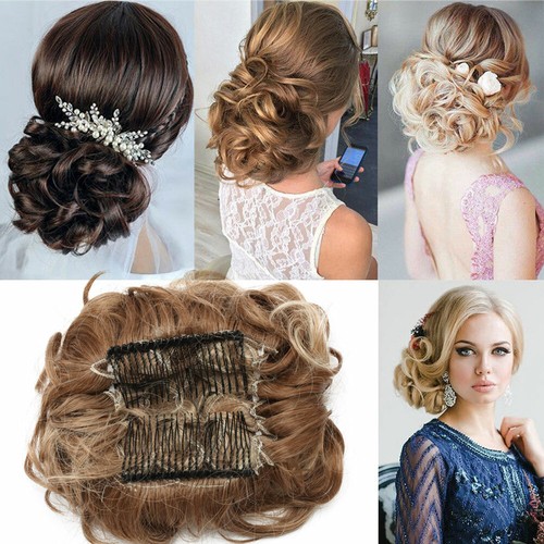 Large Scrunchie Messy Bun Comb Hairpiece THICK Updo Clip In Ponytail Extension H - Picture 3 of 33