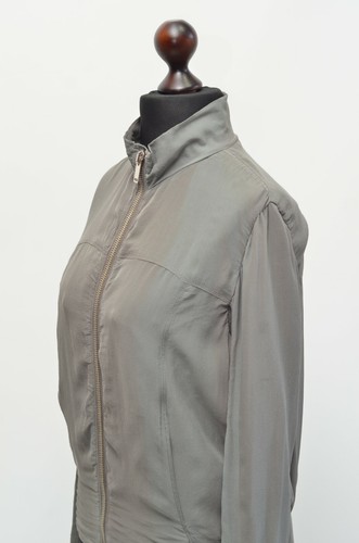 Rick Owens dunkle Damen-Seidenjacke mit durchgehendem Reißverschluss Größe UK12 Made in Italy - Bild 5 von 12