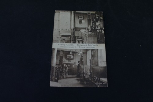 Old Postcard View Card Harburg Elbe Cafe Wendt - Picture 1 of 4