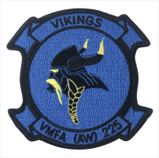 GENUINE U.S. MARINE CORPS PATCH: VMFA (AW)-225 VIKINGS - COLOR