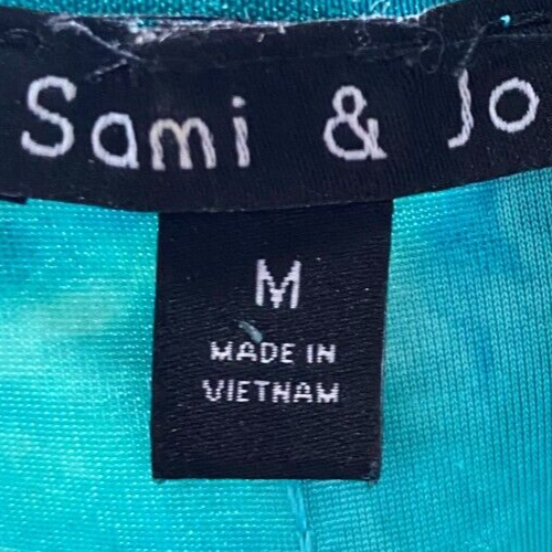 SAMI & JO Women's Turquoise Embroidered/Beaded Short Sleeve Flared Dress- Size M - Picture 4 of 10