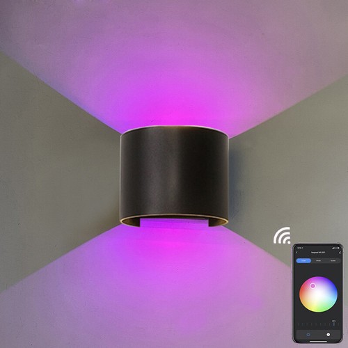 LED Smart Outdoor Wall Lamp RGBW APP Control Dimmable Sconce Light Fixture Party - Picture 18 of 20