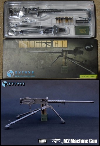 M2 Browning .50 Caliber Machine Gun 1/6 Scale ZY Toys 8031A Black Version USA