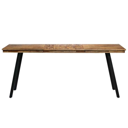Mesa de Salón Comedor Madera Teca Reciclada y Acero Muebles Hogar vidaXL - Imagen 2 de 12