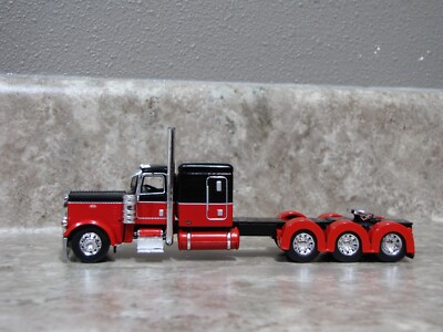 DCP 1/64 Red Black Tri-Axle 389 Peterbilt Semi Truck Farm