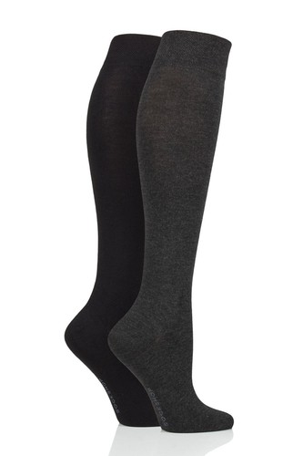 Knee High Socks Womens Bamboo with Smooth Toe Seams, 2 Pair Pack, 4-8 - SOCKSHOP - Picture 8 of 27