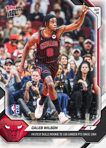 CALEB WILSON FASTEST BULLS ROOKIE 100 PTS SINCE 1984! 2026 Topps Now #44 PRESALE - product listing photo