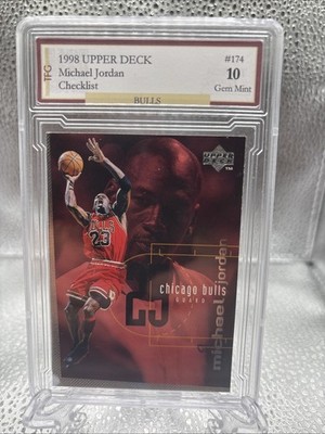 1998 Upper Deck Michael Jordan Checklist #174 GEM 10 Bulls
