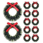 12pcs Miniature Christmas Wreaths For Dollhouse Hanging Xmas Wreaths Christmas