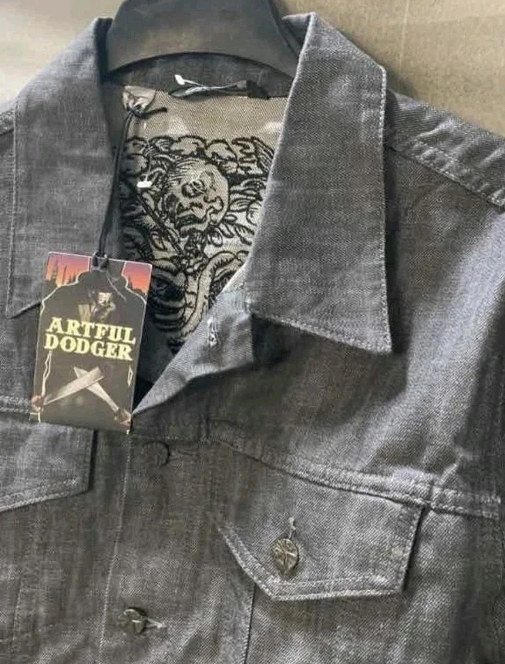 Artful Dodger "La Muerte de un Artesano" Gris Denim Chaqueta Calaveras Para Hombre 4XL NUEVO CON ETIQUETAS  Foto 4 de 4