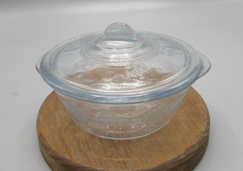 Fire King Oven Depression Glass 5” Casserole Bowl Dish Lid Sapphire Blue PHILBE