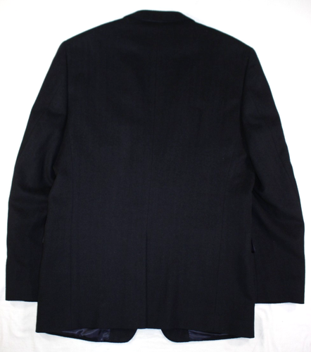 Claiborne Blazer Men's 42 Long Cashmere Wool Silk Flannel Sport Coat Jacket Blue - Picture 8 of 9