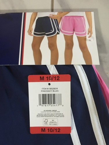 Champion 2-Pack Youth Girl Short, Size Medium (10/12), Blue/Pink, New - Picture 6 of 11