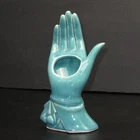Nelson McCoy Turquois Hand Vase / Planter 6" tall
