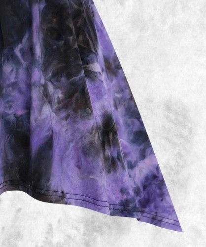 New Purple Tie Dye Gothic Black PU Underbust Corset Zip Blouse size 2XL 20 22 24 - Picture 4 of 4