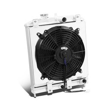 DNA Motoring RA FS-HC92-42-2 2-Row Radiator with Fan Shroud Compatible with 9...