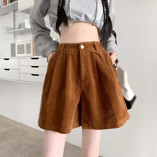 Stripe Wide Leg Short Pants Elastic Loose Streetwear Ladies - Picture 12 of 14