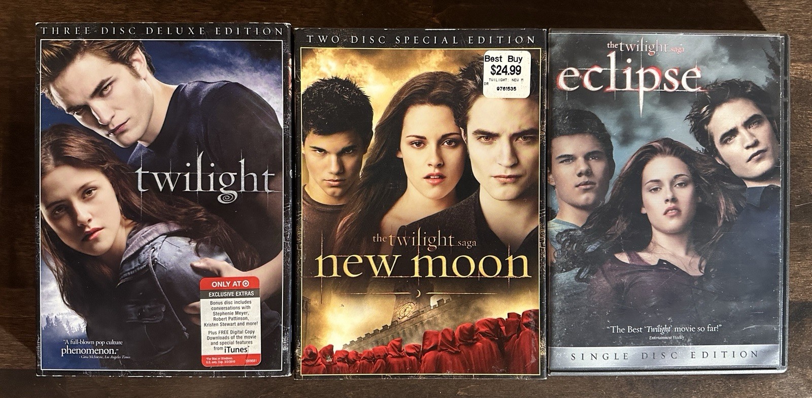 Twilight Saga 3Movie DVD Lot Deluxe & Special Editions Twilight New Moon Eclipse