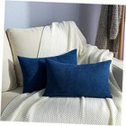  Pack of 2 Rectangle Throw Pillow Covers Set 20" x 12" (Pack of 2) Dark Blue