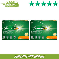 2 x Berocca Energy Effervescent Tablets – Natural Orange Flavour 60 Tablets⭐⭐⭐⭐⭐