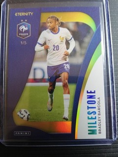 2025 26 panini Eternity Bleus Barcola 1/5 Gold Milestone Équipe De France EDF
