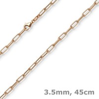 3,5Mm Paper Clip Anker Weit Kette Collier Halskette Aus 585 Gold Rotgold 45Cm