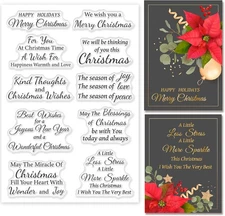 Merry Christmas Wishes Clear Stamps Blessing Words Silicone Stamps for Christmas