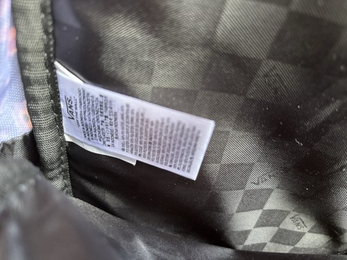 Vans Checkered Black Purple Pink Floral Flowers Mini Backpack Purse MINT! - Picture 7 of 13