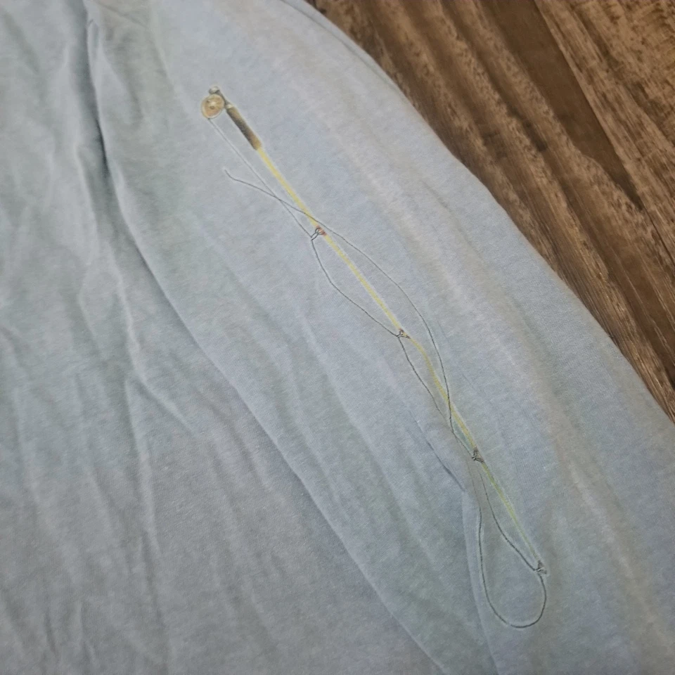 Camiseta de pesca con mosca vintage sábalo pesca con mosca al aire libre agua salada desteñida azul 2XL Foto 2 de 4