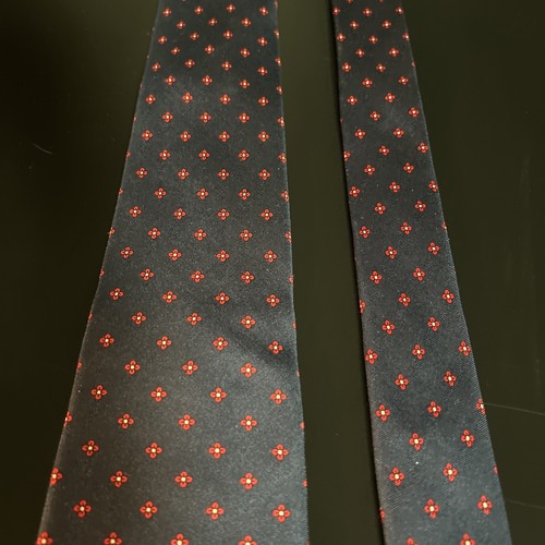 Vintage Brooks Brothers Makers Seide Herren Krawatte Black Label 56" marineblau rot Blumenmuster - Bild 3 von 8