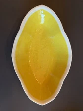 Vtg Hand Painted Yellow Chinese Famille Rose Porcelain Dish Plate 8" (C)