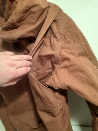 Carhartt Active Jacket Medium Tan Brown Loose Fit Full Swing Hooded Lined - Picture 11 of 12