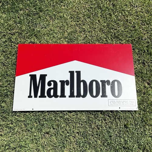 Vintage 1994 Plastic Marlboro Sign Philip Morris Inc 20” x 12” Double Sided