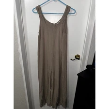 Cato Women's Jumpsuit Casual Sleeveless Wide Leg Tan Brown Size L