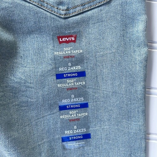 LEVIS NWT BOYS 502 LIGHT WASH DENIM BLUE JEANS SIZE 8 REGULAR - Picture 9 of 10
