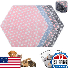 Preboun 4 Pcs 47" Guinea Pig Playpen Pad Waterproof Hexagon Mat Reusable Dogs P