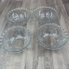 Vintage KIG Clear Glass Bowl Lot of 4 Embossed Footed