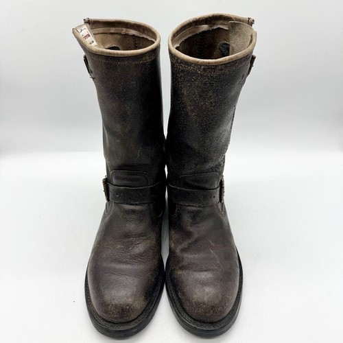 CHIPPEWA 27921 Engineer Boots Bomber Leather Brown Size 7.5E Vintage