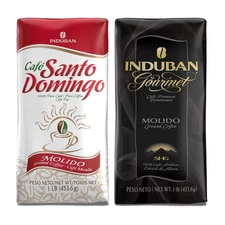 Café Santo Domingo + Induban Gourmet | Ground Coffee - 16 Oz Bags Bundle - Produ
