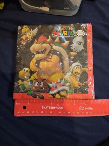 Amscan Super Mario Birthday Party Luncheon Paper Napkins 16ct. Tableware New! - Picture 3 of 3