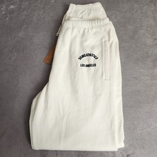 New Skims Athletics Los Angeles White Fleece Joggers Sweatpants M Marble Rare