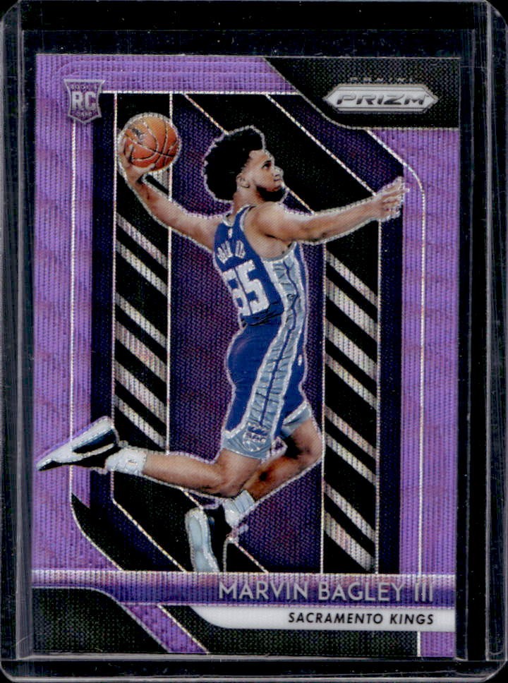 2018-19 Prizm Marvin Bagley III RC Prizms Purple Wave Rookie #181 Kings