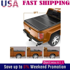 For 2020-2023 Jeep Gladiator JT 5FT Hard Tri-Fold Tonneau Cover Truck Bed us